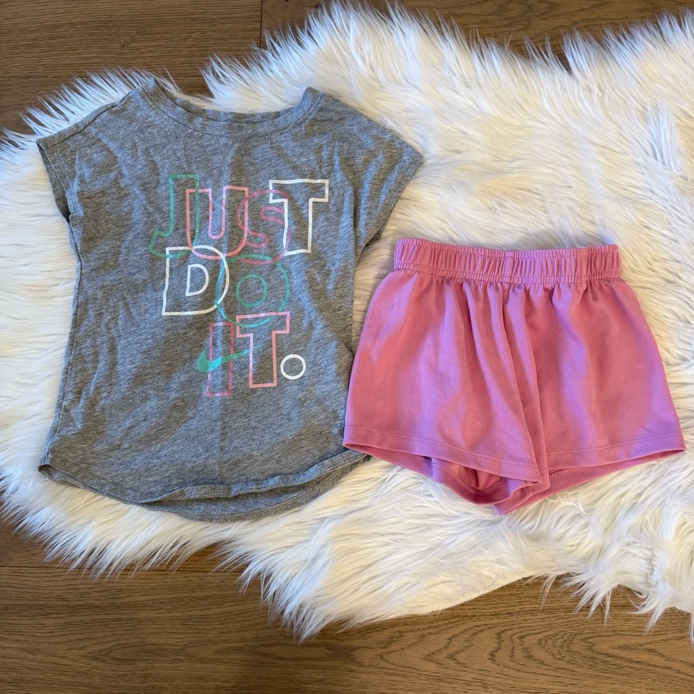 Nike Gray and Pink Kids Matching Set